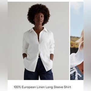 Quince 100% European Linen Long Sleeve Shirt Size Medium